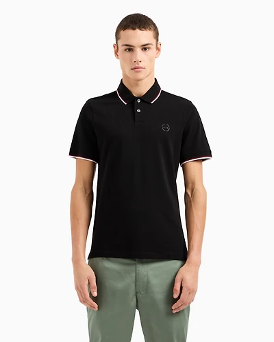 A|X Armani Exchange Men's Regular-Fit Tipped Pique Polo Shirt