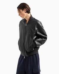 A|X Armani Exchange Men's Faux-Leather Bomber Jacket