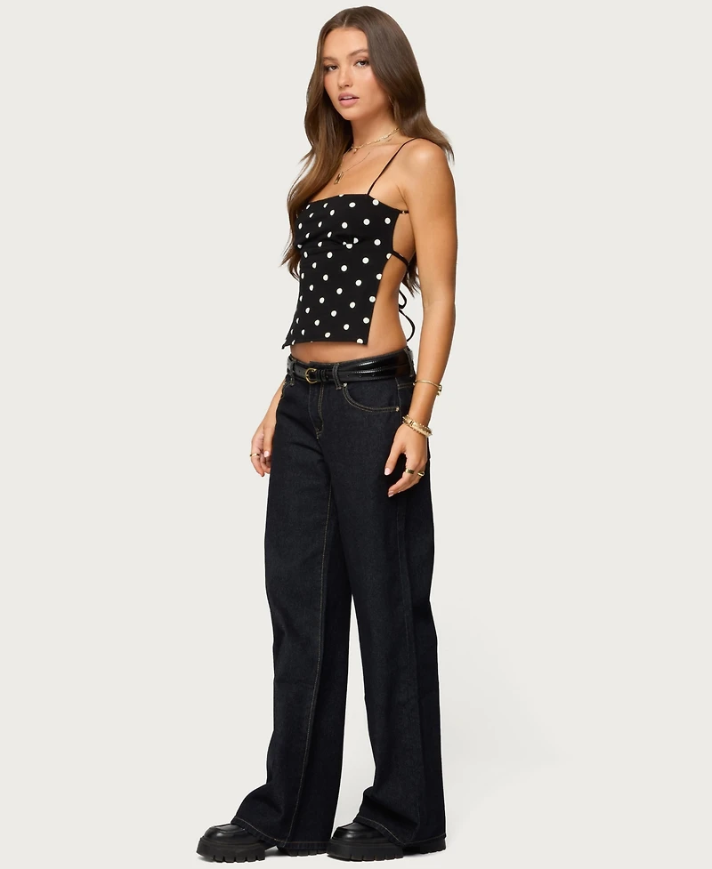 Edikted Women's Jinx Polka Dot Open-Back Top