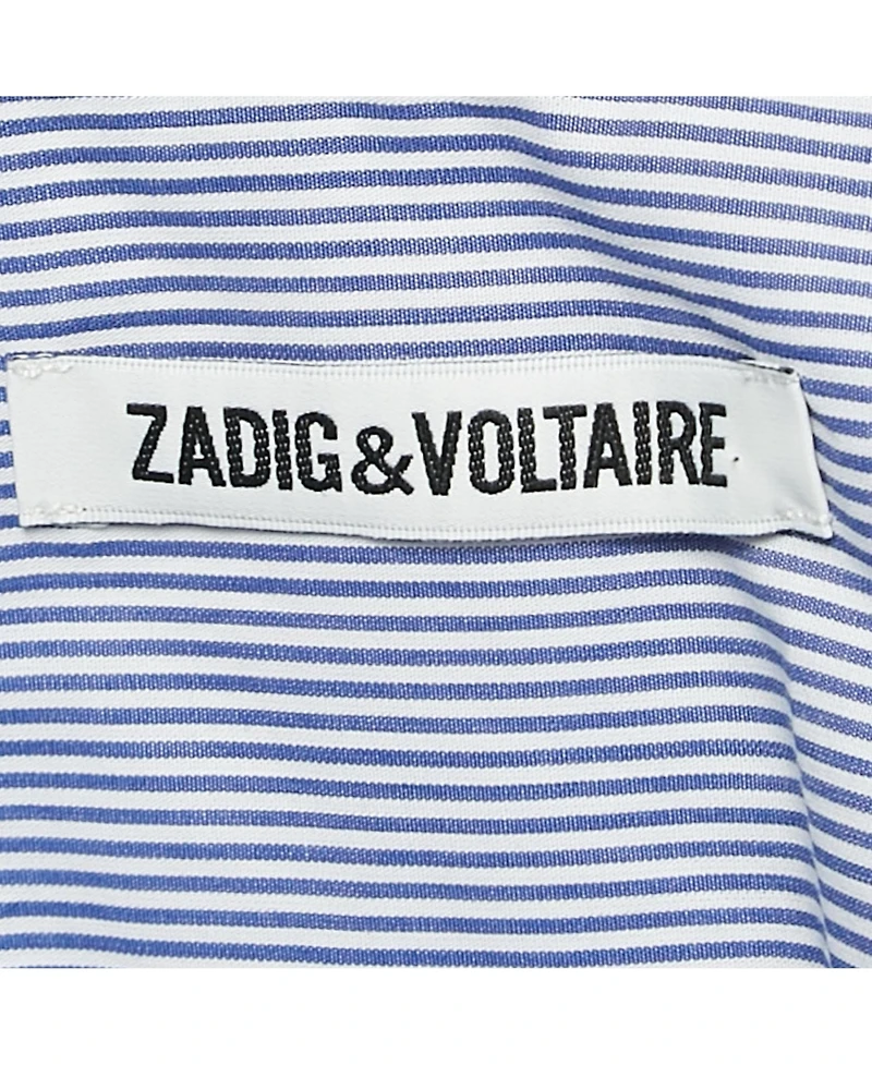 Pre-Owned Zadig & Voltaire Men's Blue Stripe Cotton Button Front Shirt