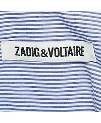 Pre-Owned Zadig & Voltaire Men's Blue Stripe Cotton Button Front Shirt