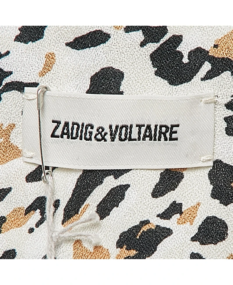 Pre-Owned Zadig & Voltaire Women's Brown Leopard Print Crepe Tradi Shirt