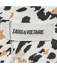 Pre-Owned Zadig & Voltaire Women's Brown Leopard Print Crepe Tradi Shirt