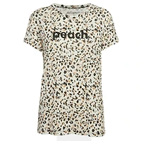 Pre-Owned Zadig & Voltaire Women's Leopard Print Linen Jersey Oversized T-Shirt