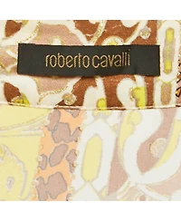 Pre-Owned Roberto Cavalli Women's Printed Silk Lace Up Blouse