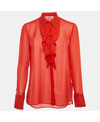 Pre-Owned Roberto Cavalli Women's Beige Cotton And Modal Faux Feather Detail T-Shirt