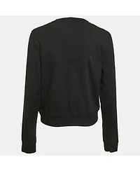 Pre-Owned Love Moschino Women's Black Cotton Knit Applique Sweatshirt