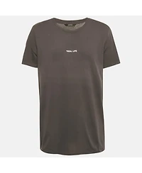 Pre-Owned Zadig & Voltaire Men's Grey Ted Photoprint Jersey Real Life T-Shirt