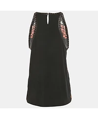 Pre-Owned Roberto Cavalli Women's Beige Cotton And Modal Faux Feather Detail T-Shirt