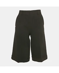 Pre-Owned Moschino Women's Couture Black Crepe Bermuda Shorts
