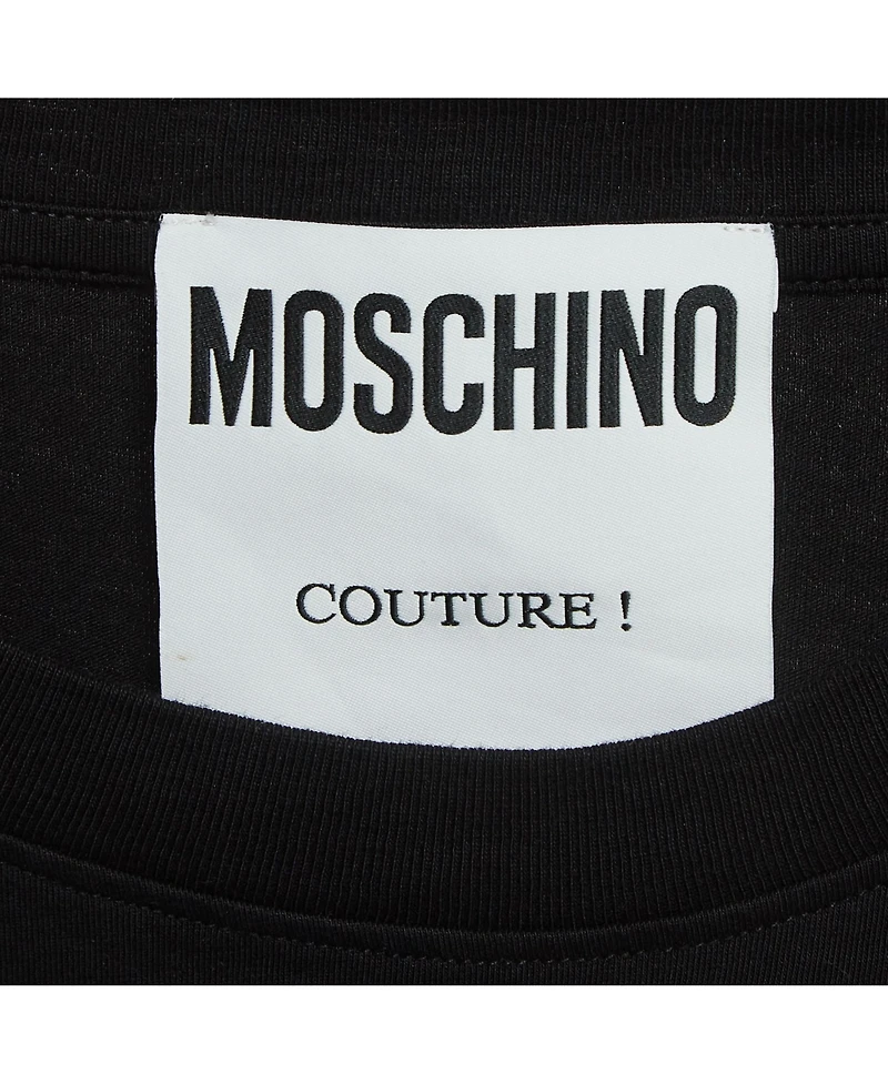 Pre-Owned Moschino Women's Couture Logo Embroidered Cotton Half Sleeve T-Shirt