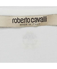 Pre-Owned Roberto Cavalli Women's White Crystal Embellished Knit Top
