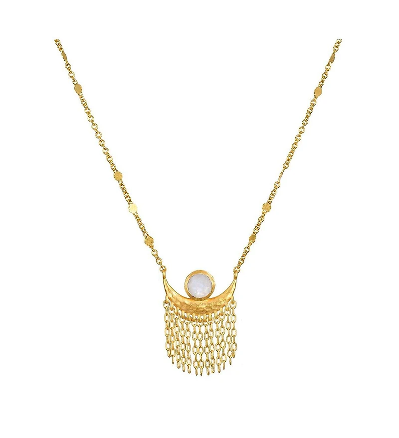 Cascade of Starlight Moonstone Fringe Necklace