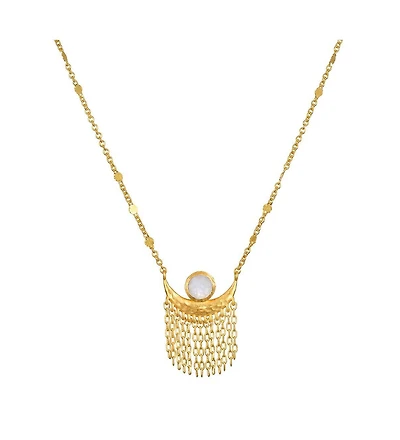 Cascade of Starlight Moonstone Fringe Necklace