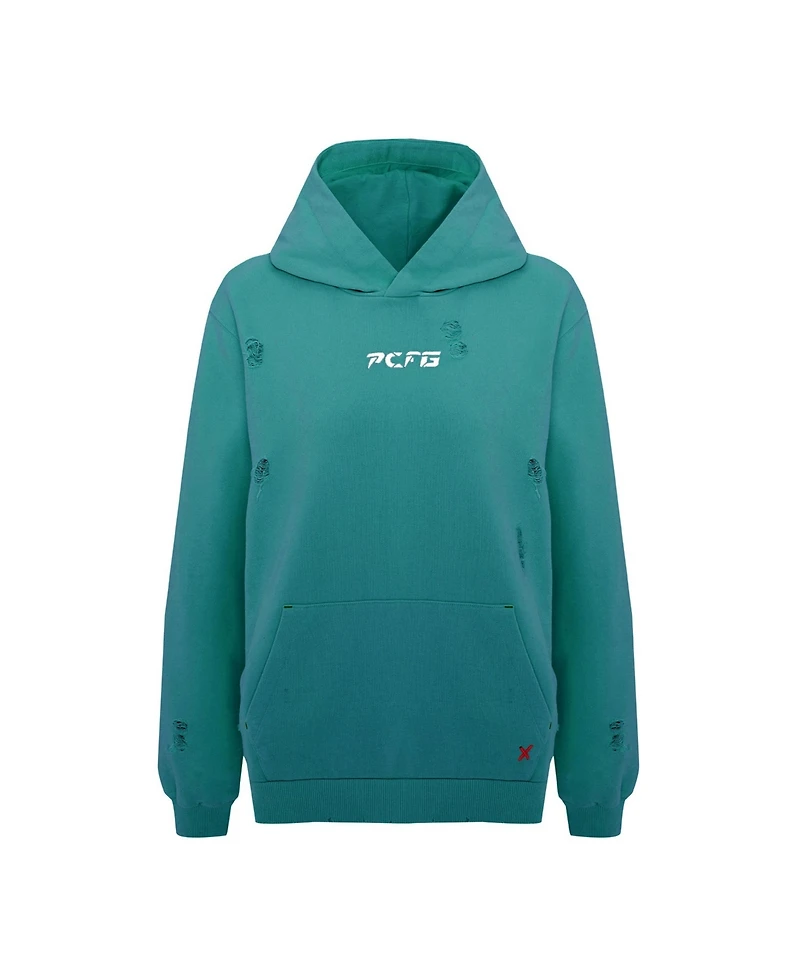 Pcfg Women's Cotton Long-Sleeve Destroyed Hoodie