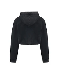 Pcfg Women's Acid-Washed Cropped Cotton-Blend Pullover Hoodie