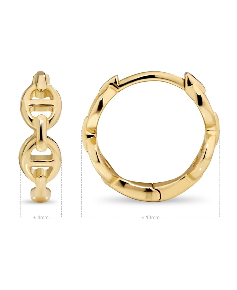 Devata Mariner Anchor Hoop Earrings in 14K Gold, approx. 2.1 grams.