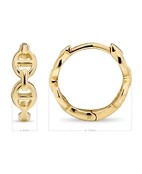 Devata Mariner Anchor Hoop Earrings in 14K Gold, approx. 2.1 grams.