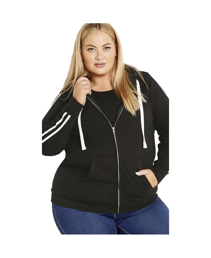 Avenue Women's Side Stripe Zip Hoodie