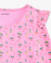 Epic Threads Toddler Girls' 2T-5T Long-Sleeve Ruffle Rashguard 2-Piece Swimsuit, Macy's Exclusive