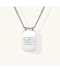 Mantra Powerful Beautiful Brilliant And Brave Note To Self Necklace Yellow Gold