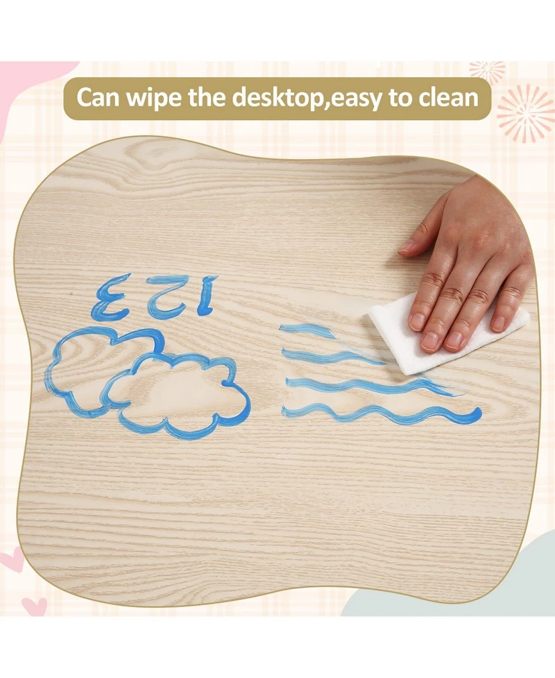 Gaomon Kids Table and 4 Chairs Set for Toddlers 5-Piece Childrens Table and Chair Set Boy & Girl Gift for Classrooms/Daycares/Home