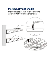 FlexiMounts Wr Series WR24B-e – 24″ D × 48″ W Black Steel Wall Shelves (2-Pack)