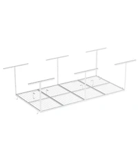 Fleximounts Ohk Series Ceiling Mounted Overhead Garage Storage Rack, White — 48" X 96"