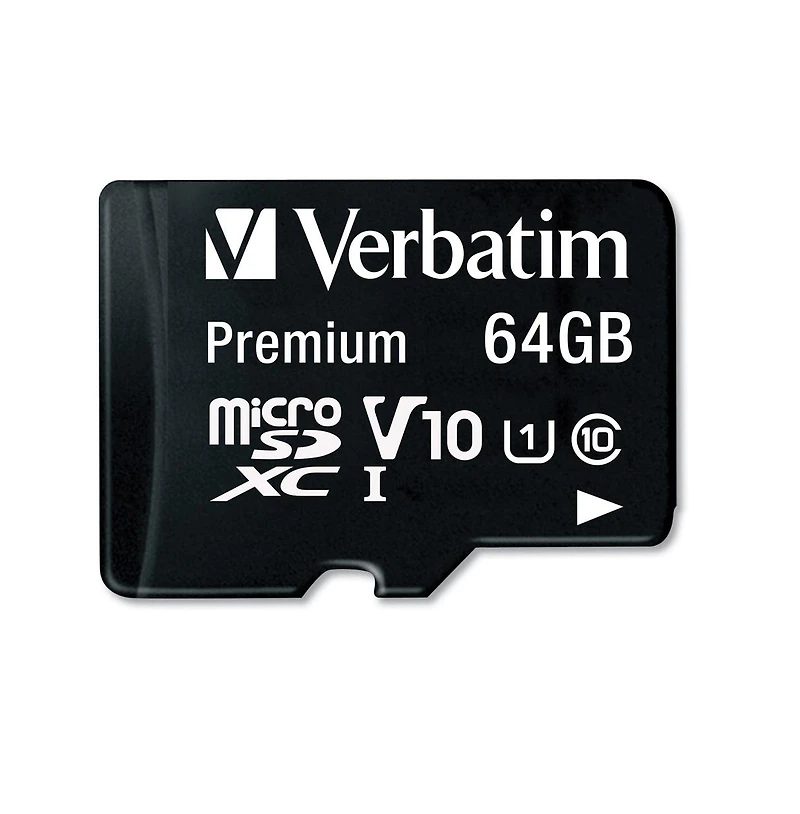 Verbatim 44084 64GB Uhs-i V10 U1 Class 10 Premium microSDXC Memory Card with Adapter Up to 90MB/s Read Speed