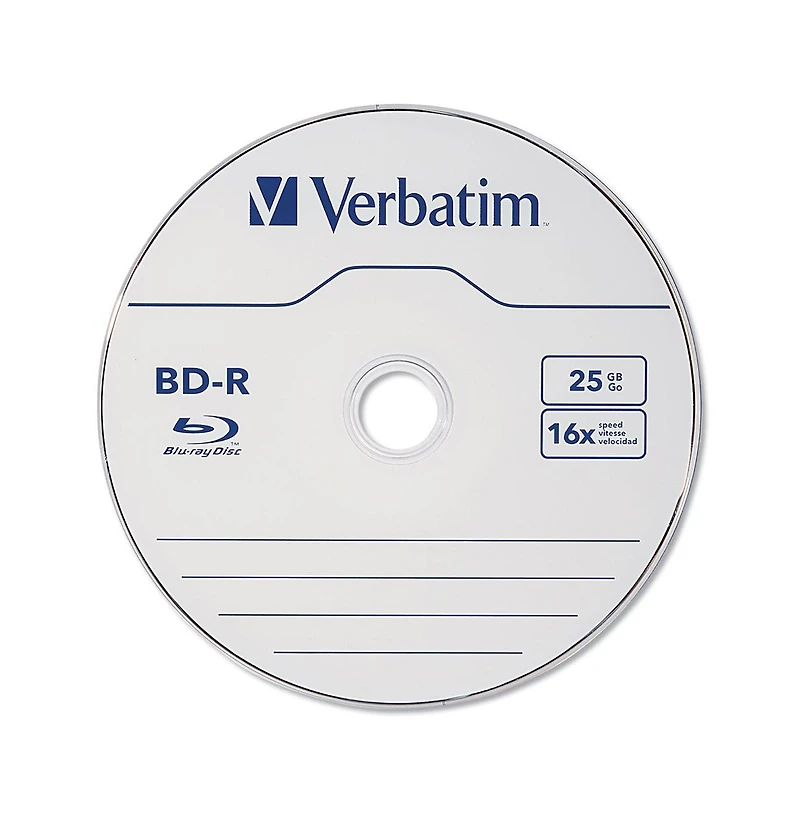 Verbatim 97457 25 Gb 6X Bd-r Blu-Ray Disc (25/Pack)
