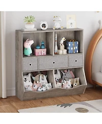 gaomon Kids Toy Storage Organizer, Bookshelf with 2 Bookshelfs