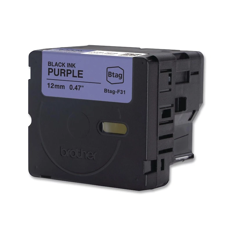 Brother P-Touch BtagF31 0.47 in. x 13.1 ft. Genuine P-Touch BTAG Label Tapes - Black on Purple