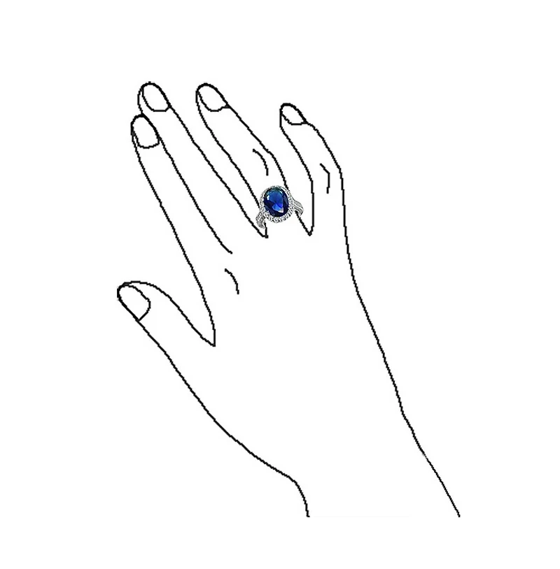 Bling Jewelry Estate 6CT Oval Halo Cz Promise Cocktail Ring Sterling Silver Pave Side Stones