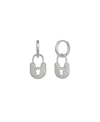 Spero London Lock Silver Hoop Sterling Silver Earring