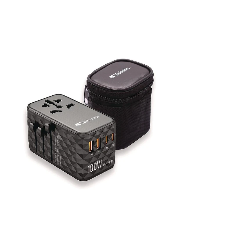 Verbatim 32121 Uta-06 Gan Iii 2-usb-a/2-usb-c/Quick Charge 4plus Universal Travel Adapter