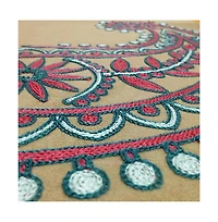 Blueberry Pet Embroidered Paisley Bed with Fully Removable and Washable Cover Squeaky Pillow Toy