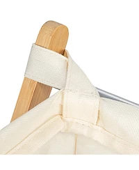 Household Essentials X-Frame Bamboo Hamper, Washable Liner, Natural.