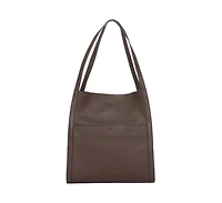 Susu Pebbled Leather Work Tote, Everyday Pebble Shoulder Bag