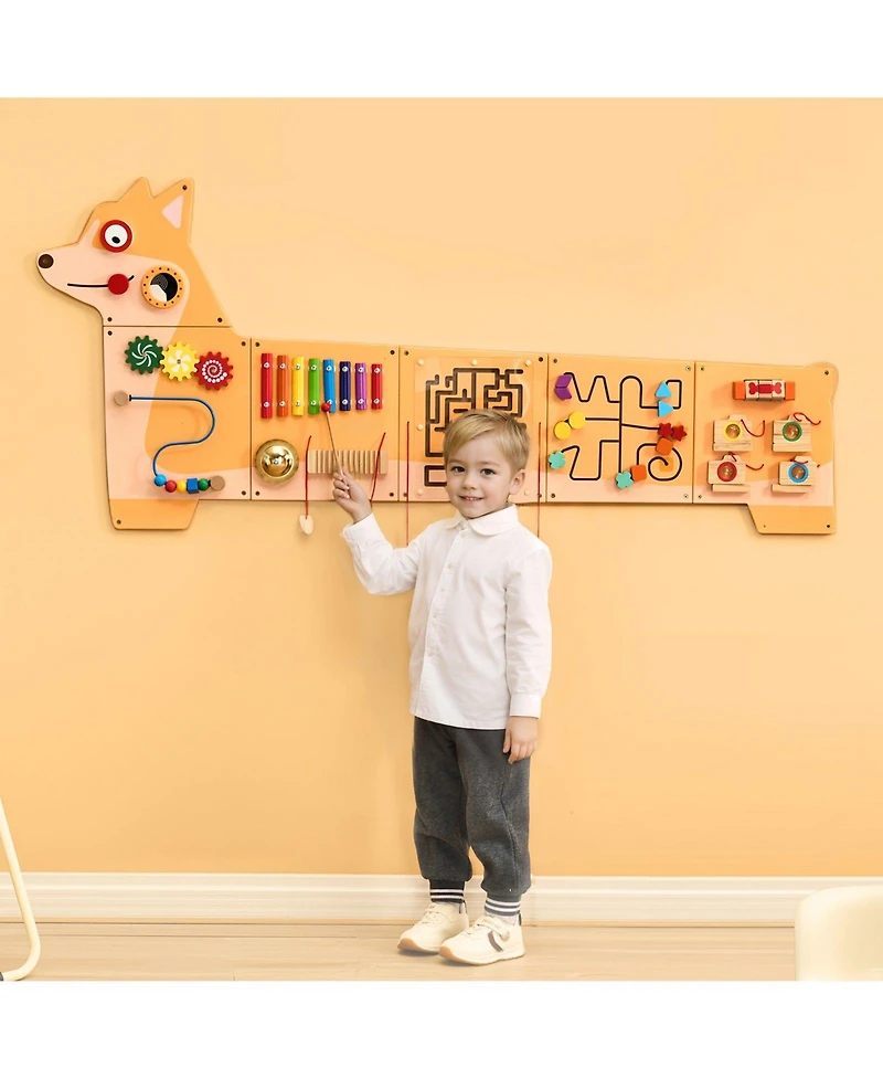 Sugift Puppy Busy Board with 12 Montessori Learning Activities