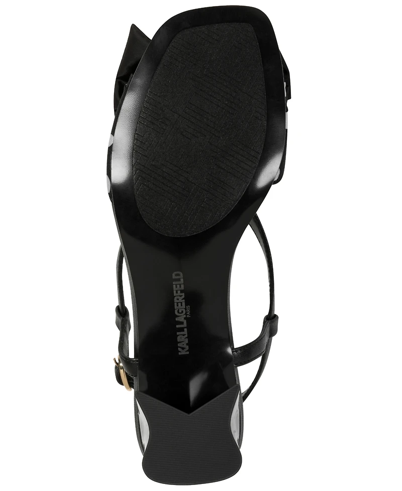 Karl Lagerfeld Paris Suttyn Bow Polka-Dot Heeled Sandals