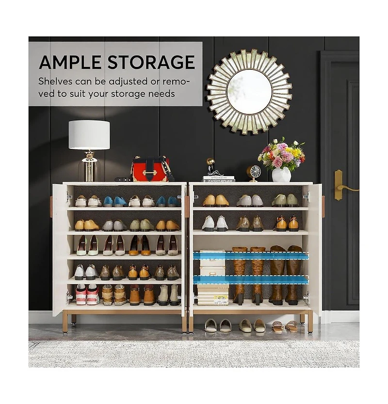 Slickblue Compact Shoe Storage Cabinet for Hallway and Foyer
