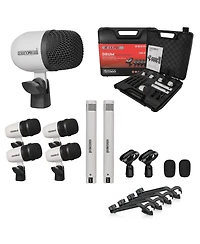 5 Core Drum Microphone Kit 7 Piece All Metal Drummer Mics Tom Snare Cymbals Wired Instrument Drums Set
