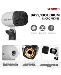 5 Core Drum Microphone Kit 7 Piece All Metal Drummer Mics Tom Snare Cymbals Wired Instrument Drums Set