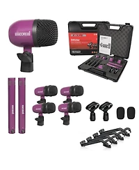 5 Core Drum Microphone Kit 7Piece All Metal Drummer Mics Tom/Snare and Cymbals Wired Instrument Drums Set
