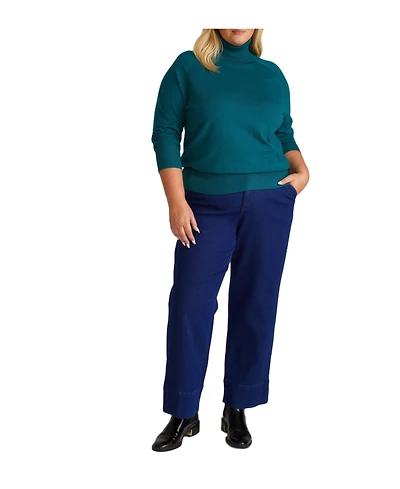 Universal Standard Women's Plus Savvy Fine Knit Raglan Turtleneck