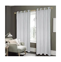 Rt Designers Collection Modern Iceland Metallic All Season Blackout Drapery Elegant Grommet Curtain Panel 54" X 84" Silver