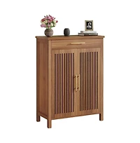 Slickblue Hallway Shoe Cabinet with Top Drawer and Hidden Storage