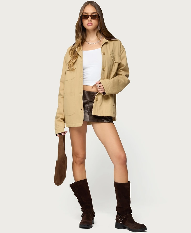 Edikted Women's Lorna Pinstripe Mini Skort