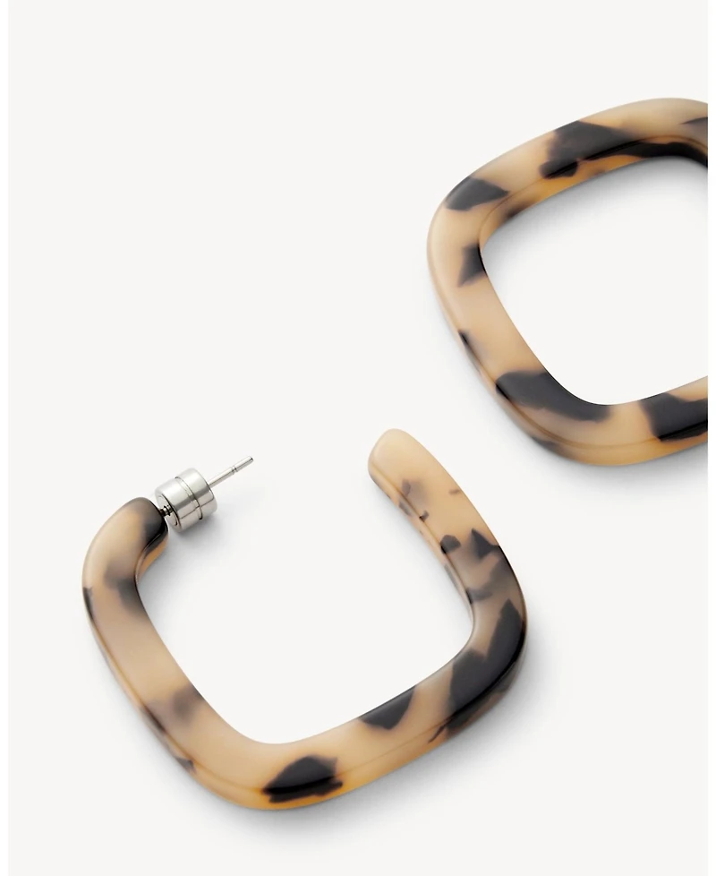 Machete Midi Square Hoops in Blonde Tortoise