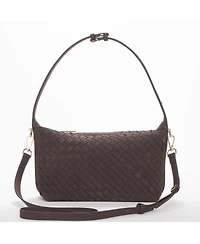 Susu Denva Denim Baguette Shoulder Bag for Women East West Handbag Buckle Detail Casual Chic Everyday Purse